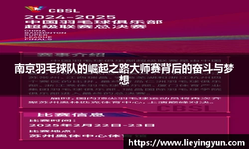 南京羽毛球队的崛起之路大师赛背后的奋斗与梦想